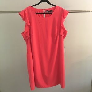 Leslie Fay NWT 20W pink ruffle dress